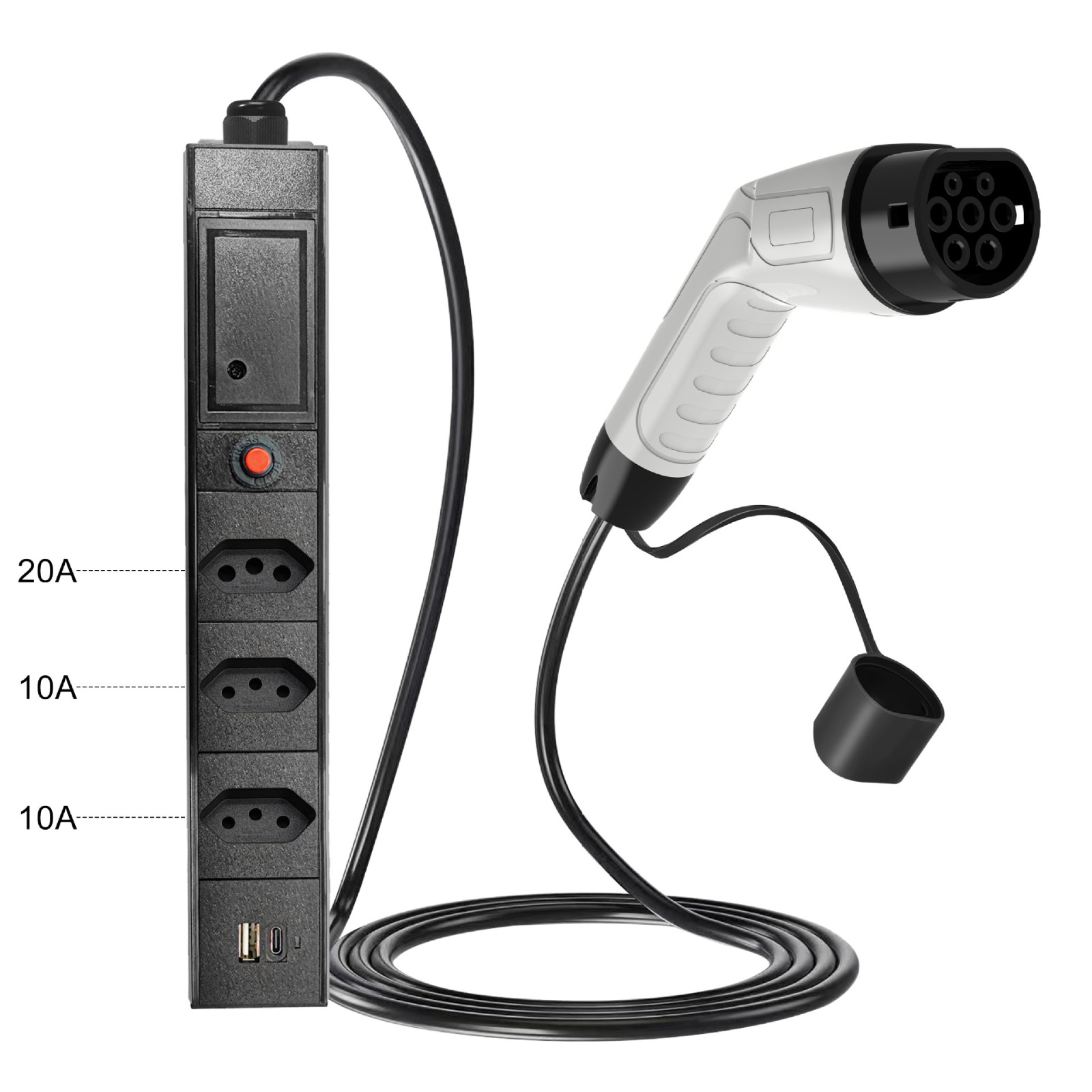 新能源放電槍取電槍帶排插插座電動汽車通用比亞迪長安220V 16A交